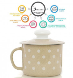 Кружка ЭСТЕТ ЭТ-72306 Кружка &quot;Горошинки&quot; со сливным носиком 1,0л (49025)