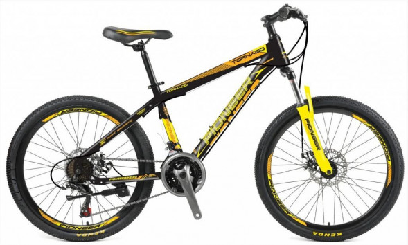 Велосипед PIONEER TORNADO 24"/14" black-yellow-orange