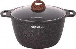 Кастрюля KUKMARA Кго62а а/пр литая 6,0л стекл/кр Granit ultra original