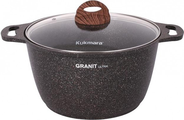 Кастрюля KUKMARA Кго62а а/пр литая 6,0л стекл/кр Granit ultra original