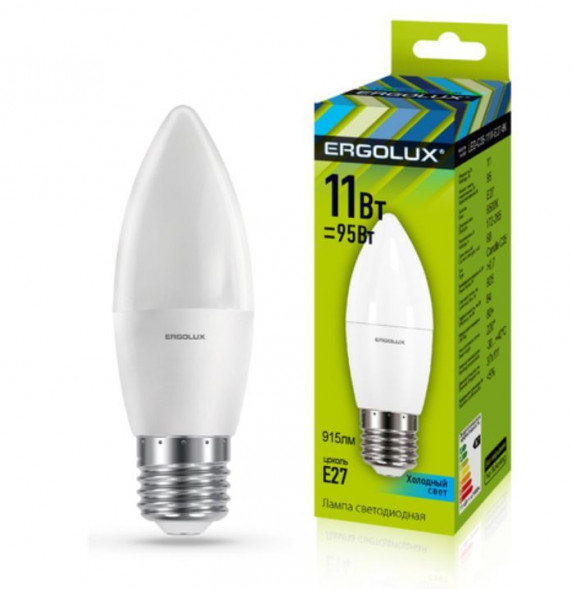 Лампочка светодиодная ERGOLUX (13622) LED-C35-11W-E27-4K