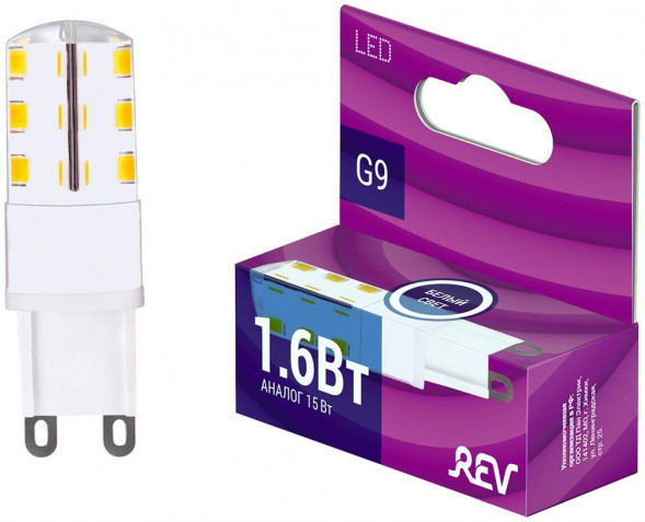 Лампа светодиодная REV 32440 9 JCD6Вт G9 4000K