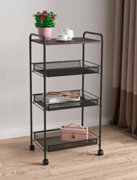 Этажерка ЗМИ Этажерка &quot;Ладья 34КС&quot; (со столиком под дерево), черный Э560 Ч