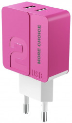 СЗУ MORE CHOICE (4627151191775) NC46a СЗУ 2USB 2.4A для Type-C 1м Pink
