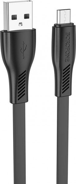 Кабель BOROFONE (6974443387094) BX85mUSB 2.4A microUSB черный - 1,0m