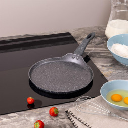 Сковорода AGNESS 932-521 GREY MARBLE блинная с а/приг.покрытием 24Х2см индукция