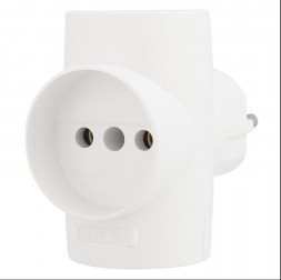 Электроаксессуары REXANT (11-1077) Тройник 10 А без заземления белый