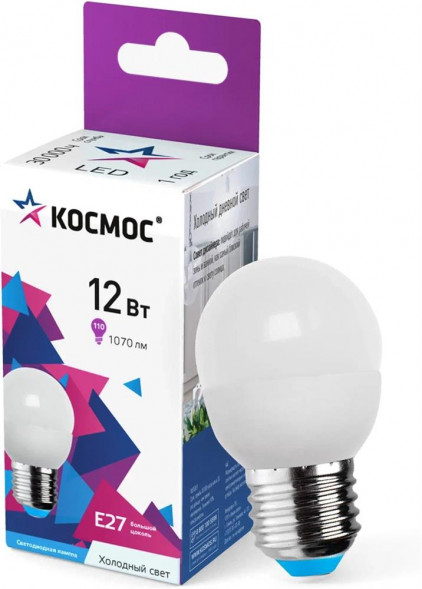Светодиодная лампа КОСМОС LkeLED12wGL45E2765 белый