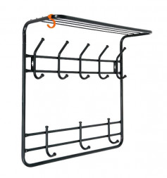 Вешалка настенная ЗМИ 2х ярусная с полкой 60 Черная ВСП 8