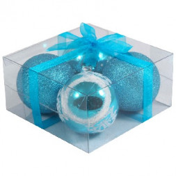 Шары и украшения ВОЛШЕБНАЯ СТРАНА Набор шаров PB6-4TDG-B 4 шт. 6см голубой 102165