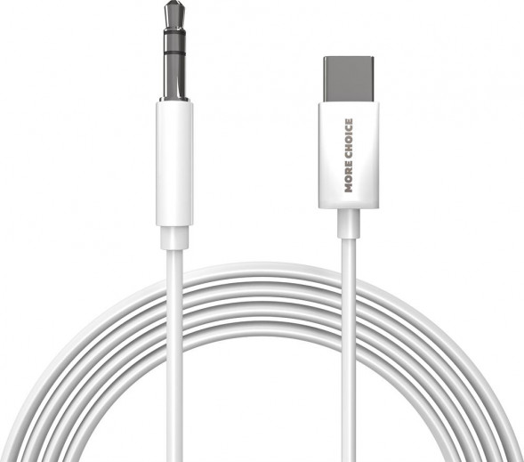 Кабель MORE CHOICE (4610196409851) UK28a AUX 3.5mm Type-C 1м White