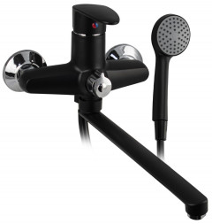 Смеситель для ванны BRIMIX 5562 Смеситель в ванную, длинный излив, шаровый, из высокопрочного пластика АБС, чёрного цвета