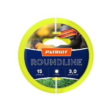 Леска PATRIOT 805201019 D 3,0 мм L 15 м (круглая, желтая) Леска Standart для триммеров