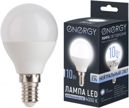 Лампа светодиодная ENERGY LED G45-10-E14-4000 (109319)