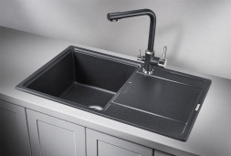 Мойка кухонная GRANULA GR-7804 ЧЁРНЫЙ кварц