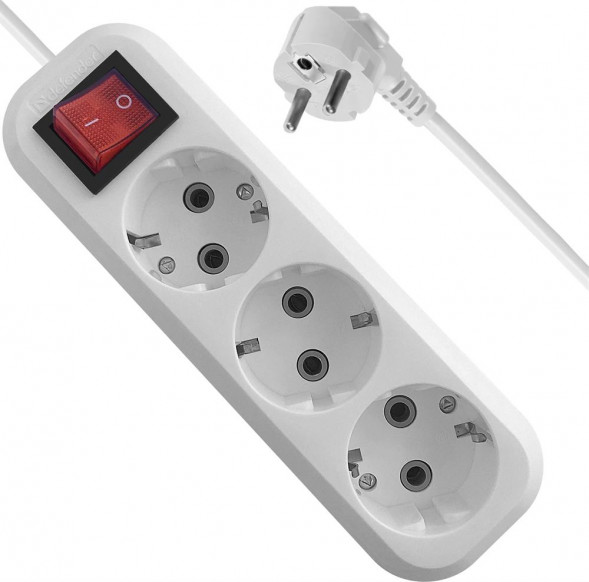 Удлинитель DEFENDER (99361) L330 16 А, 3 роз х 7м , белый