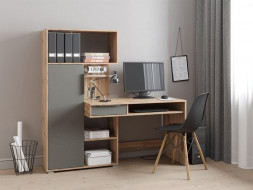 Стол НК-МЕБЕЛЬ КВАДРО стол письменный Дуб Вотан/Графит 74264629 (3 кор.)