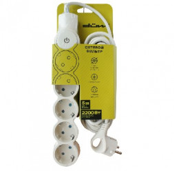 Сетевой фильтр DUWI 32573 4 С/Ф 5 гнезд- 5,0м - слоновая кость