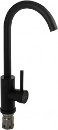 Смеситель для кухни САНАКС 13065 Смеситель для кухни , шаровый, С - образный излив , из нержавеющей стали марки 304, цвет ЧЕРНЫЙ