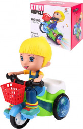 Игрушка NO NAME Интерактивная игрушка Девочка на велосипеде (свет,звук,бат.3хАА не в компл.,в кор.) (Арт. 1895941)