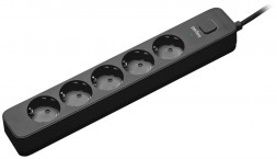 сетевой фильтр PERFEO (PF_C3968) POWER STREAM - 5 роз -5,0 м - черный