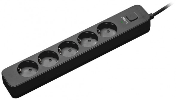 сетевой фильтр PERFEO (PF_C3968) POWER STREAM - 5 роз -5,0 м - черный