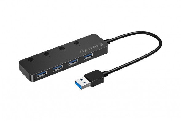 USB ХАБЫ HARPER HUB-04MB Black