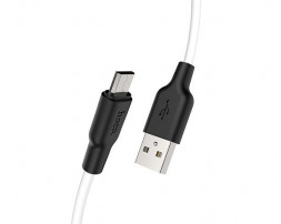Дата-кабель microUSB HOCO (6957531071389) X21 USB (m)-microUSB (m) 1.0м - белый/черный
