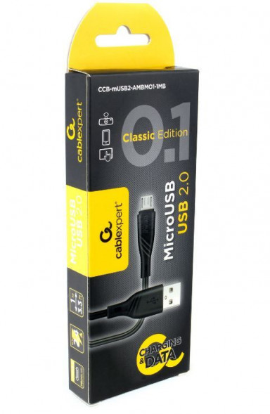 Кабель GEMBIRD/Cablexpert (17910) CCB-mUSB2-AMBMO1-CLASSIC 0.1 - 1,0 м - черный
