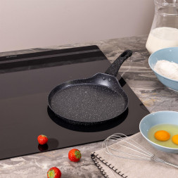 Сковорода AGNESS СКОВОРОДА БЛИННАЯ С АНТИПРИГАРНЫМ ПОКРЫТИЕМ &quot;BLACK MARBLE&quot;, 22Х2СМ, ИНДУКЦИОННОЕ ДНО 932-522