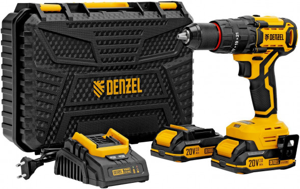 DENZEL Дрель-шуруповерт аккумуляторная ударная бесщет. CIDH-BL-20, Li-Ion, 20 В// 26137