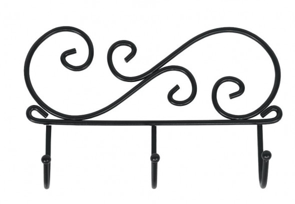 Вешалка настенная ЗМИ Кружева 3 Черная ВН 275