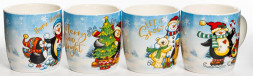 Кружка OLAFF 223-08007 ПИНГВИНЫ, 380мл, микс 4 декора 55613