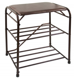Подставка для обуви ИСТОК Подставка для обуви 3 полки 45 с сиденьем арт.ПОС45 цв.Медный антик