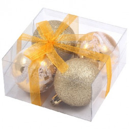 Шары и украшения ВОЛШЕБНАЯ СТРАНА Набор шаров PB6-4TDG-G 4 шт. 6см золотой 102166