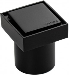 Трап САНАКС 1189 Трап 60 х 60 мм, выход 50 мм вертикальный, литая крышка, из нержавеющей стали, с сухим затвором, цвет ЧЕРНЫЙ