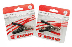 Зажим REXANT (16-0015-02) зажим крокодил 30А длина 75мм 2шт БЛИСТЕР
