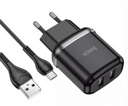 СЗУ HOCO (6931474731036) N4m Black + кабель MICRO USB