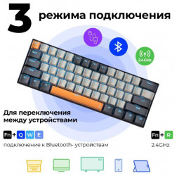 Беспроводная гарнитура REDRAGON (71554) Caraxes Pro 3 режима, RGB, 1.2х размер