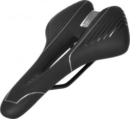 Аксессуары для велосипедов ZEUS Седло ZEUS Z-1009 MTB Sport 275x155mm,рельсы сталь,анатомическое,черный/серебристый,292гр H000017587