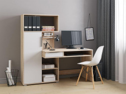 Стол НК-МЕБЕЛЬ КВАДРО стол письменный Дуб Сонома/Белый 74260155 (3 кор.)