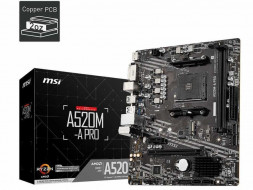 Материнская плата MSI A520M-A PRO, SocketAM4, AMD A520, mATX, Ret