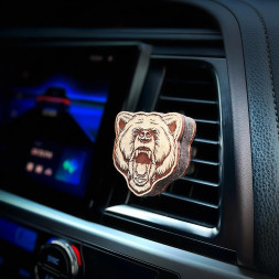 Ароматизатор AROMA BAR дефлектор на магните &quot;Медведь рычит&quot; коричнево-белый 49332