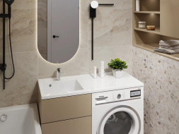 Раковина-столешница подвесная на стиральную машину PAOLA Magenta 1100 L Белый