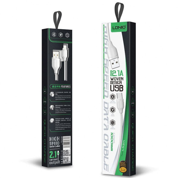 кабель LDNIO ( LD_B4498) LS371 - USB - Lightning, 1m, белый
