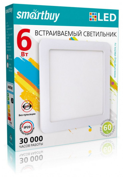 Светильник SMARTBUY (SBL-DLSq-6-65K) 6w/6500K