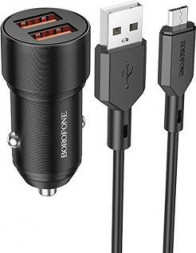 АЗУ BOROFONE (6974443387360) BZ19 BlackАЗУ 2USB 2.4A 12W для micro USB