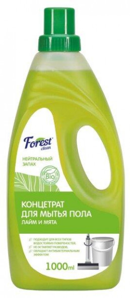 Универсальное средство для мытья полов FOREST CLEAN Концентрат для мытья пола &quot;Лайм и мята&quot; 1000 мл