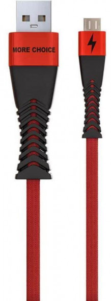 Кабель MORE CHOICE (4627151192239) K41Sm USB (m)-microUSB (m) 3.0А, 1.0м - черный/красный