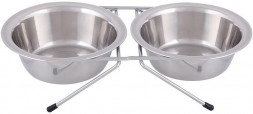 РЫЖИЙ КОТ Подставка с двумя мисками для животных, нержавеющая сталь, 180 мл (107307)